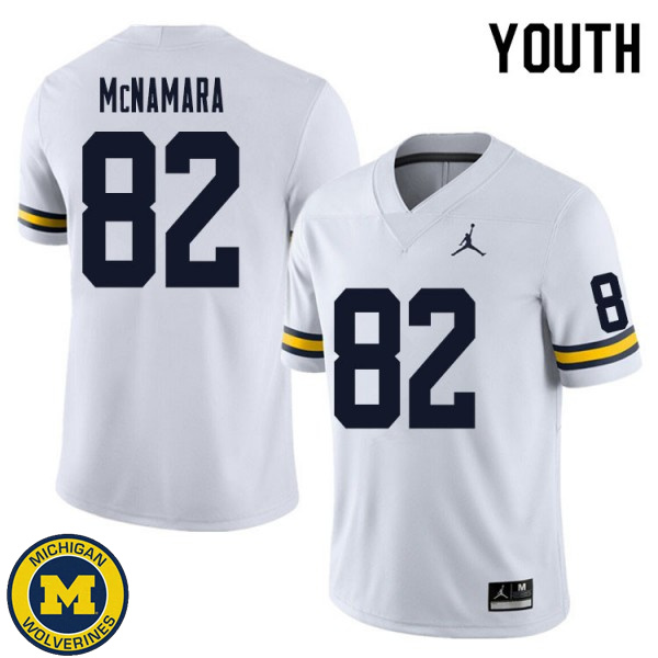 Youth Michigan Wolverines #82 Kyle McNamara White Official Game Jersey